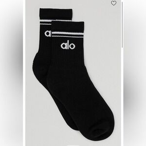 Alo Unisex‎ Half-Crew Throwback Sock NWT black white  size medium